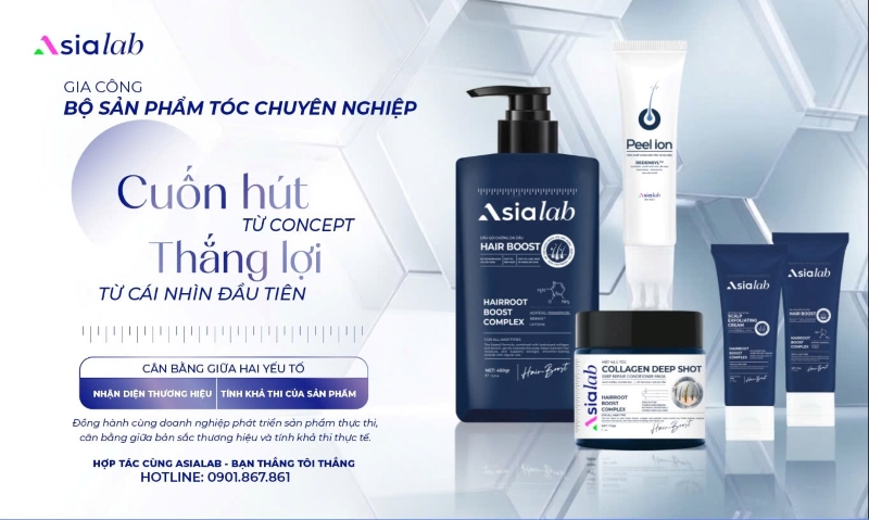 Gia công bộ sản phẩm chăm sóc tóc Asialab