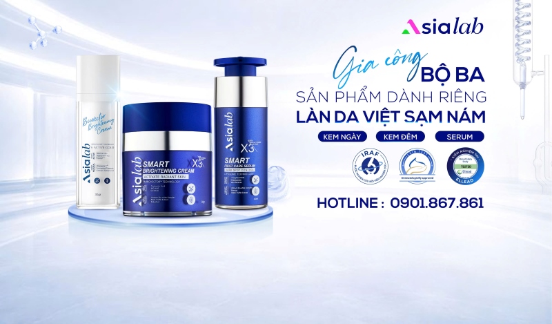 Gia công bộ sản phẩm dưỡng sáng mờ nám Asialab